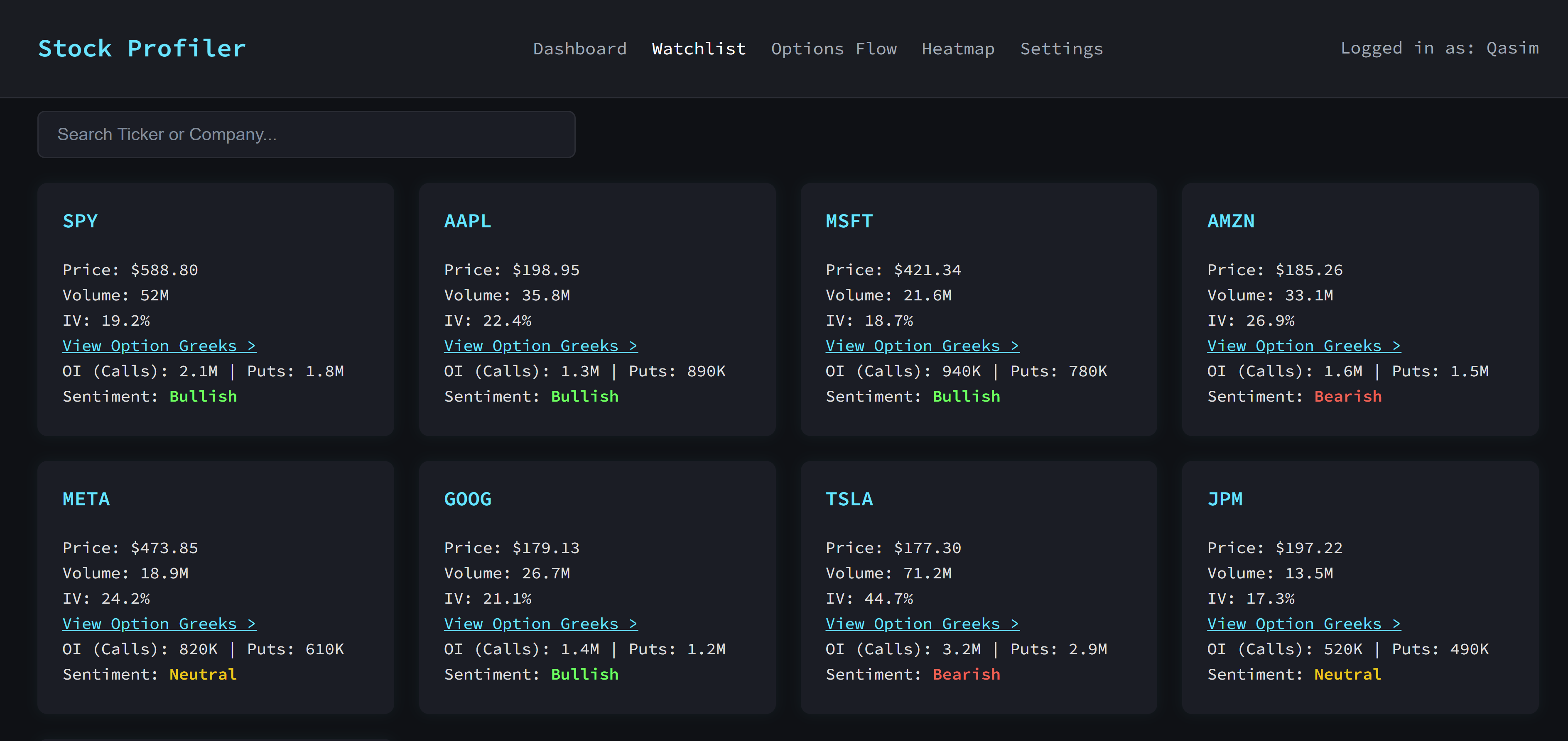 Stock Profiler screenshot